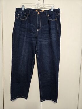 Seven7 Tower Straight Jeans 14 High Rise Dark Wash Stretch 27" Inseam
